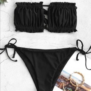 Zaful Black String Bikini